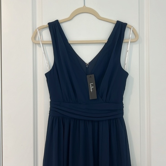 NWT Lulus Thoughts of Hue Navy Blue Surplice Maxi Dress XS - Picture 15 of 17